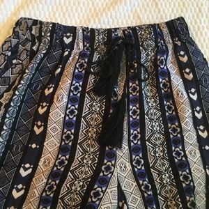 Blue and White Flowy Pants